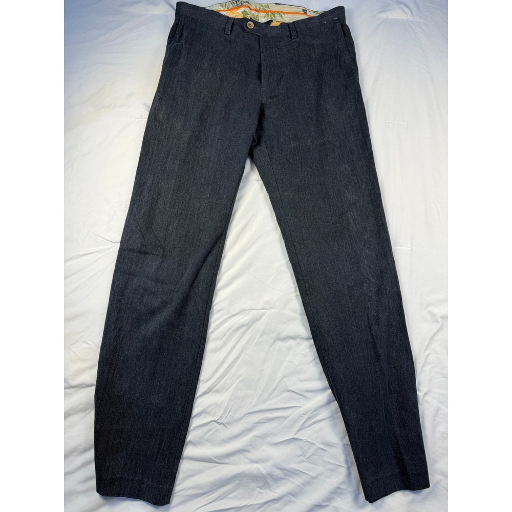 Tommy Bahama Mens Chino Pants Flat Front Button Fly Dark Gray‎ Size 35x34